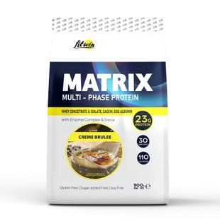 Комплексний протеїн, Matrix Multi-Phase Protein, FitWin, смак крем-брюле, 23 г білка, 900 г