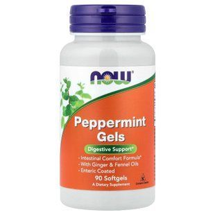 М'ята перцева, Peppermint Gels, Now Foods, 90 гелевих капсул