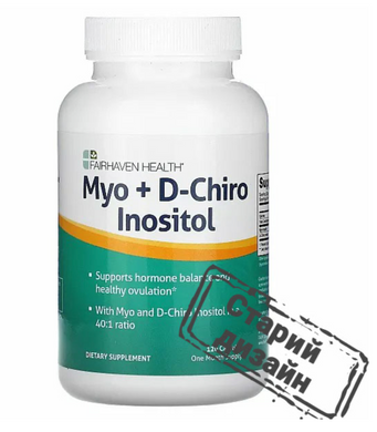 Мио-инозитол + D-хиро инозитол, Myo + D-Chiro Inositol, Fairhaven Health, 120 капсул