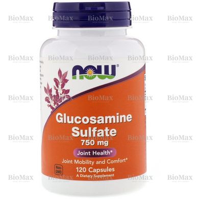 Для суставів та связок, Glucosamine Sulfate, Now Foods, 750 мг, 120 капсул