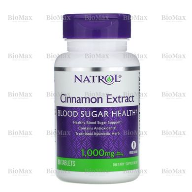 Екстракт кориці, Cinnamon extract, Natrol, 500 мг 80 таблеток