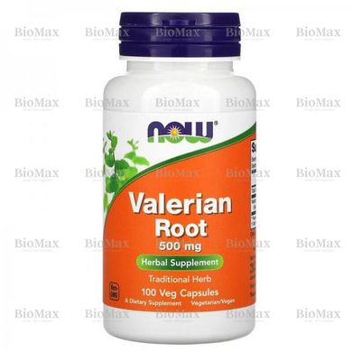 Корінь Валеріани, Valerian Root, Now Foods, 500 мг, 100 капсул