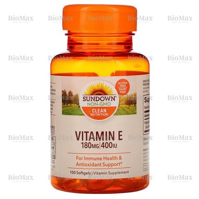 Вітамін Е, Vitamin E, Sundown Naturals, 400 МО, 100 капсул