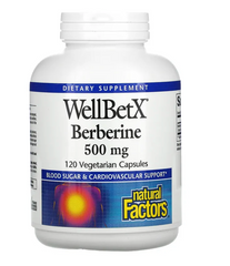 Берберин, Berberine, Natural Factors, 500 мг, 120 капсул