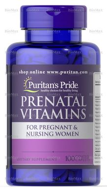 Вітаміни для вагітних, Prenatal Vitamins, Puritan's Pride, 100 капсул