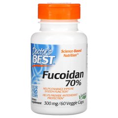 Фукоидан, Fucoidan 70%, Doctor's Best, 60 вегетарианских капсул