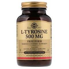 L- Тирозин, L-Tyrosine, Solgar, 500 мг, 100 капсул