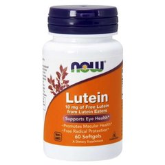 Лютеїн, Lutein, Now Foods, 10 мг, 60 капсул