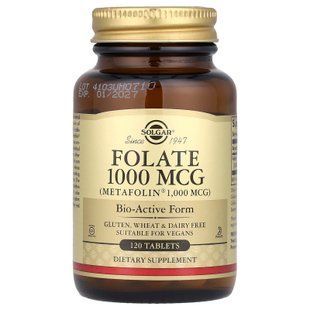 Фолат, Folate, Solgar, 1000 мкг, 120 таблеток