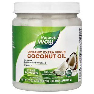Кокосова олія екстра, Coconut Oil, Nature's Way, органік, 907 г