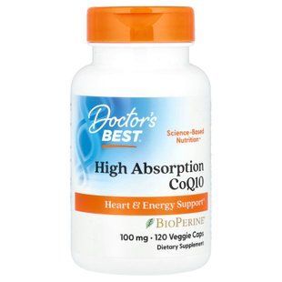 Коензим Q10, High Absorption CoQ10 with BioPerine&reg;, Doctor's Best, з біоперином, 100 мг, 120 капсул