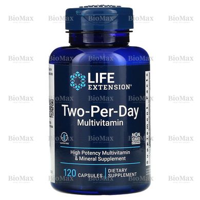 Мультивітаміни, Двічі на День, Two-Per-Day Tablets, Life Extension, 120 капсул