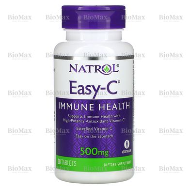 Вітамін С, Easy-C, Natrol, 500 мг, 60 таблеток