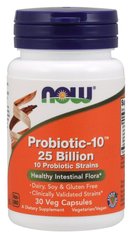 Пробиотик-10, Probiotic, Now Foods, 25 Млрд МЕ, 30 капсул