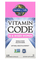 Мультивитамины из сырых продуктов для женщин от 50 лет, Vitamin Code, Garden of Life, 120 вег капсул