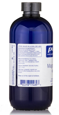 Магній цитрат (рідина), Magnesium liquid, Pure Encapsulations, 215 мг, 240 мл