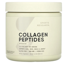 Коллаген, Коллагеновые пептиды, Collagen Peptides, Sports Research, безвкусно, 110.7 г