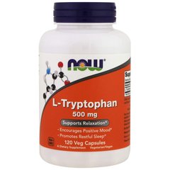 Триптофан, L-Tryptophan, Now Foods, 500 мг, 120 капсул