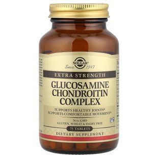 Глюкозамін хондроїтин комплекс, Glucosamine Chondroitin, Solgar, екстра сила, 75 таблеток