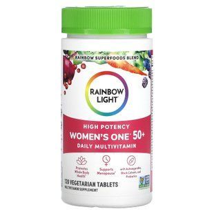 Мультивитамины для женщин 50+, Women's One 50+, Rainbow Light, ежедневные, 120 вегетарианских таблеток