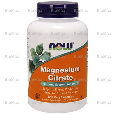 Цитрат магнію, Magnesium Citrate, Now Foods, 400 мг, 120 капсул