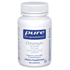 Хром піколінат, Chromium picolinate, Pure Encapsulations, 200 мкг, 180 капсул