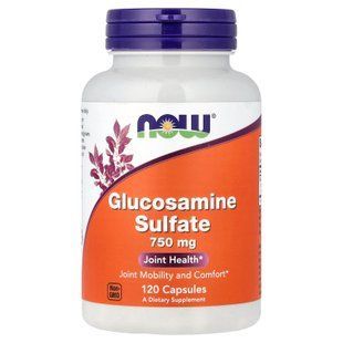 Глюкозамин сульфат, Glucosamine Sulfate, NOW Foods, 120 капсул (750 мг на капсулу)