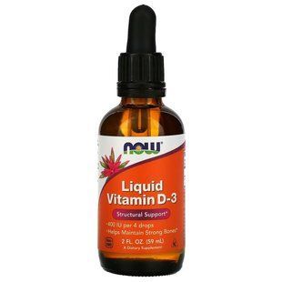 Витамин D3, Liquid Vitamin D-3, NOW Foods, жидкий, 10 мкг (400 МЕ), 59 мл