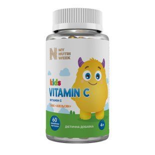 Вітамін С для дітей, Kids Vitamin C, My Nutri Week, смак апельсина, 60 желейних пастилок