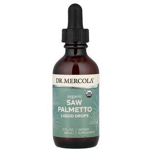Со пальметто, Saw Palmetto, Dr. Mercola, органік, рідкі краплі, 60 мл
