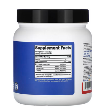 ВСАА  аминокислоты, Amino Acids BCAA, Nutricost, Performance, клубника и киви, 540 г