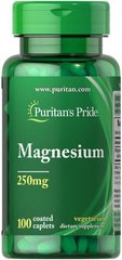 Магний, Magnesium, Puritan's Pride, 250 мг 100 капсул