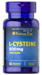 L-цистеин, L-Cysteine, Puritan's Pride, 500 мг, 50 капсул