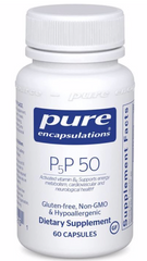 Витамин B6 (Пиридоксаль-5-Фосфат), P5P 50 мг (vitamin B6), Pure Encapsulations, для поддержки метаболизма, 60 капсул