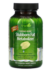 Жироспалювач, Thermo-Burn, Stubborn Fat Metabolizer, Irwin Naturals, метаболізм стійких жирів, 60 рідких гелевих капсул