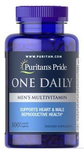 Мультивітаміни для чоловіків, Men's Multivitamin, Puritan's Pride, 1 на день, 100 каплет