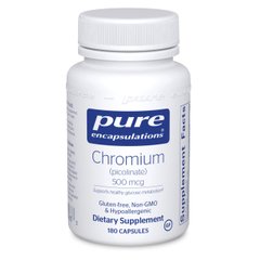 Хром піколінат, Chromium picolinate, Pure Encapsulations, 500 мкг, 180 капсул