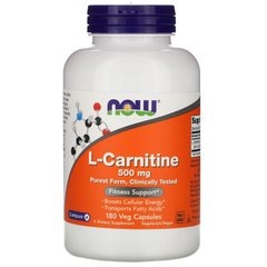 Л-Карнитин, L-Carnitinе, Now Foods, 500 мг 180 капсул