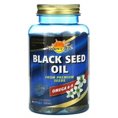 Масло черного тмина, Black Seed Oil, Nature's Life, 1000 мг, 90 капсул