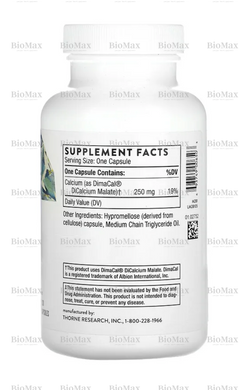 Кальцій малат, Dicalcium Malate, Thorne Research, 250 мг, 120 капсул