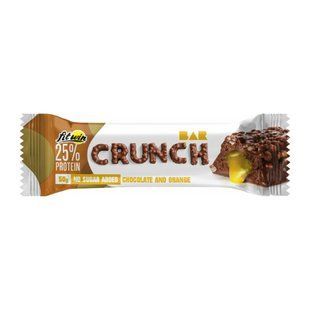 Протеиновый батончик, Crunch Bar, FitWin, вкус шоколада и апельсина, 25% белка, 12 батончиков по 50 г