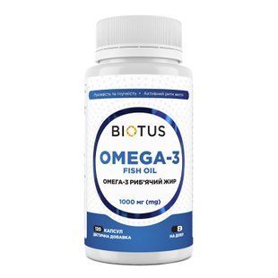 Омега-3 риб'ячий жир, Omega-3 Fish Oil, Biotus, 120 капсул (1000 мг на 2 капсули)