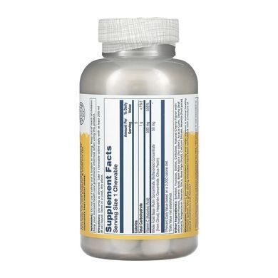 Витамин C жевательный, Vitamin C Chewables, Solaray, натуральная вишня, 500 мг, 100 жевательных таблеток