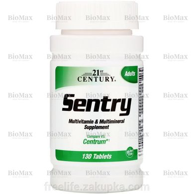 Мультивитамины и минералы, Sentry, Multivitamin & Multimineral, 21st Century, 130 таблеток