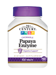 Папаин, Papaya Enzyme, 21st Century, 100 таблеток