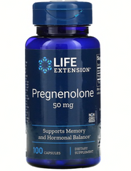 Прегненолон, Pregnenolone, Life Extension, 50 мг, 100 капсул