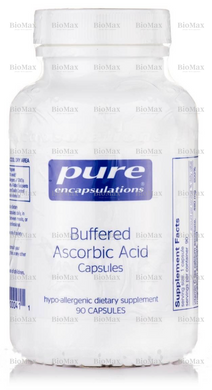 Аскорбиновая кислота в капсулах, Ascorbic Acid, Pure Encapsulations, 1000 мг, 90 капсул