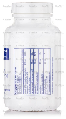 Аскорбінова кислота в капсулах, Ascorbic Acid, Pure Encapsulations, 1000 мг, 90 капсул