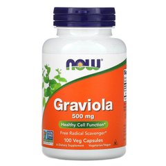 Гравіола, Graviola, Now Foods, 500 мг, 100 капсул