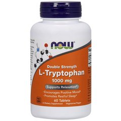 Триптофан, L-Tryptophan, Now Foods, 1000 мг, 60 таблеток